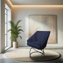 Ver imagem 3 de Kit 4 Poltronas Luxo Alana Veludo Azul Marinho Base Luxo Preto - Pallazio