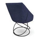 Ver imagem 6 de Kit 4 Poltronas Luxo Alana Veludo Azul Marinho Base Luxo Preto - Pallazio