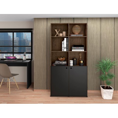 Estante para Livros 2 Portas Office Castani Hungria Bela Casa