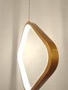 Ver imagem 3 de Pendente Losango Dourado com Cristais Acrílico 25cm Led 18w 3200k Bivolt Paris Luz
