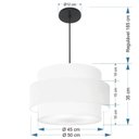 Ver imagem 2 de Lustre para Sala de Jantar Vivare Md-4394 Cúpula em Tecido 50cm Branco 127/220v