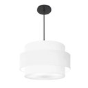 Ver imagem 1 de Lustre para Sala de Jantar Vivare Md-4394 Cúpula em Tecido 50cm Branco 127/220v