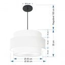 Ver imagem 7 de Lustre para Sala de Jantar Vivare Md-4394 Cúpula em Tecido 50cm Branco 127/220v