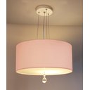 Ver imagem 2 de Lustre Pendente Com Cristal Cúpula Rosa 30x15 2E27