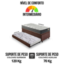 Ver imagem 7 de Bicama Box Baú Solteiro com Colchão Adapto Molas Ensacadas Ecoflex Suede Marrom 88x188