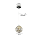 Ver imagem 2 de Pendente Globinho de Cristal 12cm Quarto Cabeceira de Cama