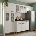 Ver imagem 1 de Cozinha Compacta Modulada 4 Peças 14 Portas e 3 Gavetas com Tampo e Pés Reguláveis 280x193x52cm