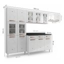 Ver imagem 4 de Cozinha Compacta Modulada 4 Peças 14 Portas e 3 Gavetas com Tampo e Pés Reguláveis 280x193x52cm