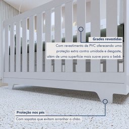 Quarto de Bebê Completo 100% MDF com Cômoda Berço e Guarda Roupa 1 MDF Nina - 4