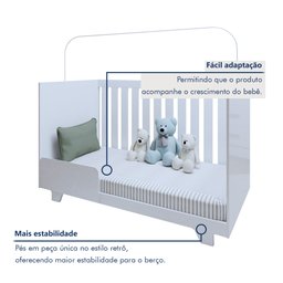 Quarto de Bebê Completo 100% MDF com Cômoda Berço e Guarda Roupa 1 MDF Nina - 6