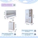 Ver imagem 3 de Quarto de Bebê Completo 100% MDF com Cômoda Berço e Guarda Roupa 1 MDF Nina