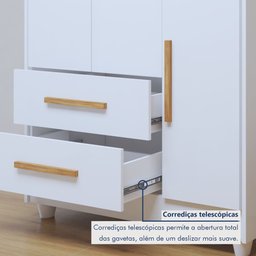 Quarto de Bebê Completo 100% MDF com Cômoda Berço e Guarda Roupa 1 MDF Nina - 10