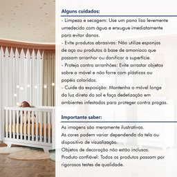 Quarto de Bebê Completo 100% MDF com Cômoda Berço e Guarda Roupa 1 MDF Nina - 18