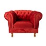 Poltrona Duque Chesterfield Capitonê - Suede Vermelho - 1