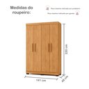 Ver imagem 4 de Quarto de Bebê Completo 100% MDF Cômoda Berço e Guarda Roupa Nina Branco/Amadeirado
