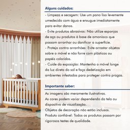 Quarto de Bebê Completo 100% MDF com Cômoda Berço e Guarda Roupa 1 MDF Nina - 19