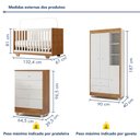 Ver imagem 4 de Quarto de Bebê Completo 100% MDF Cômoda Berço e Guarda Roupa Nina Branco/Amadeirado