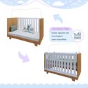 Ver imagem 5 de Quarto de Bebê Completo 100% MDF Cômoda Berço e Guarda Roupa Nina Branco/Amadeirado