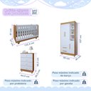 Ver imagem 4 de Quarto de Bebê Completo 100% MDF Cômoda Berço e Guarda Roupa Nina Branco/Amadeirado