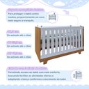Ver imagem 7 de Quarto de Bebê Completo 100% MDF Cômoda Berço e Guarda Roupa Nina Branco/Amadeirado