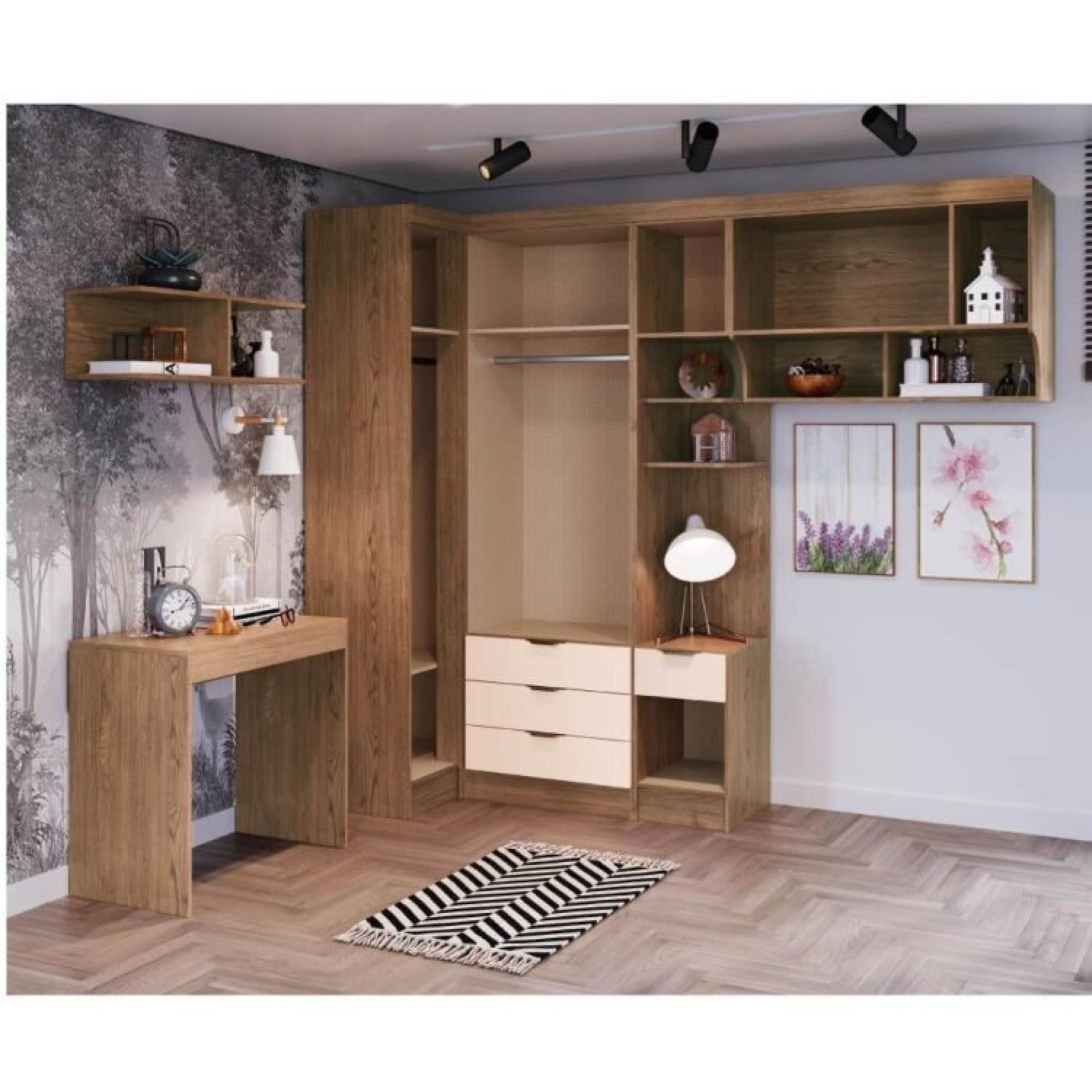 Quarto Modulado Solteiro Infinity com 5 Portas Móveis Castro - 8