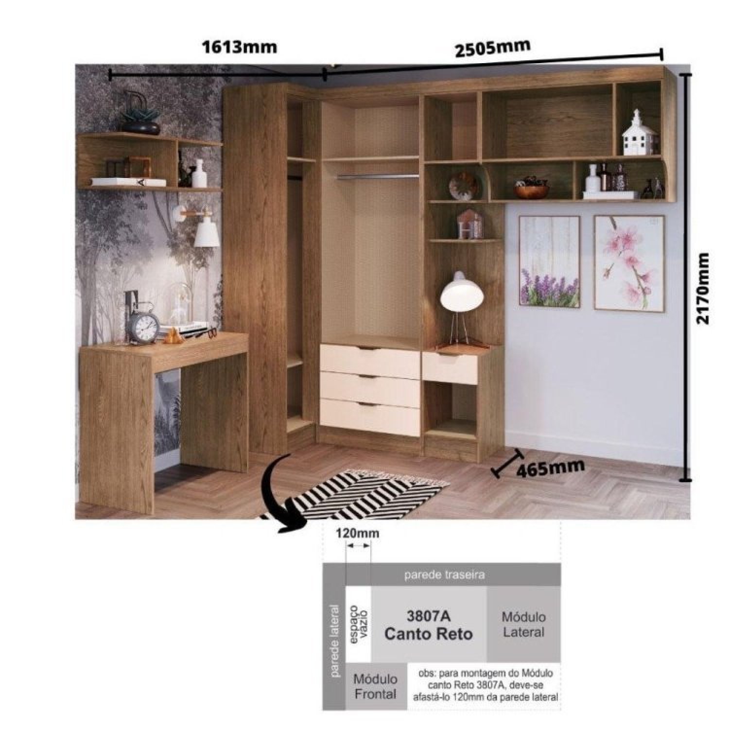 Quarto Modulado Solteiro Infinity com 5 Portas Móveis Castro - 9