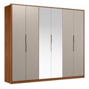 Ver imagem 1 de Guarda Roupa Casal Atrice 6 Portas Nogueira Touch/nude Prime Tx com 2 Espelhos - Demartêz