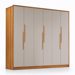 Guarda Roupa Casal Cordoba 6 Portas Freijó/maní - Móveis Luapa - 1 Guarda Roupa Casal Cordoba 6 Portas Freijó/maní - Móveis Luapa - 1