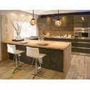 Ver imagem 4 de Kit 2 Pendente Preto Bancada Cozinha Cabeceira de Cama + Led Arevo Iluminação Jabuticaba VIDRO TRANS
