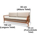 Ver imagem 4 de Sofá Pleno Ozki 150 Cm Madeira Eucalipto Cedro Tecido Bege Corda Redonda Rami