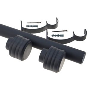 Kit Varão de Cortina Madrid 19mm 3 Metros Glacial Repuxada Couselo