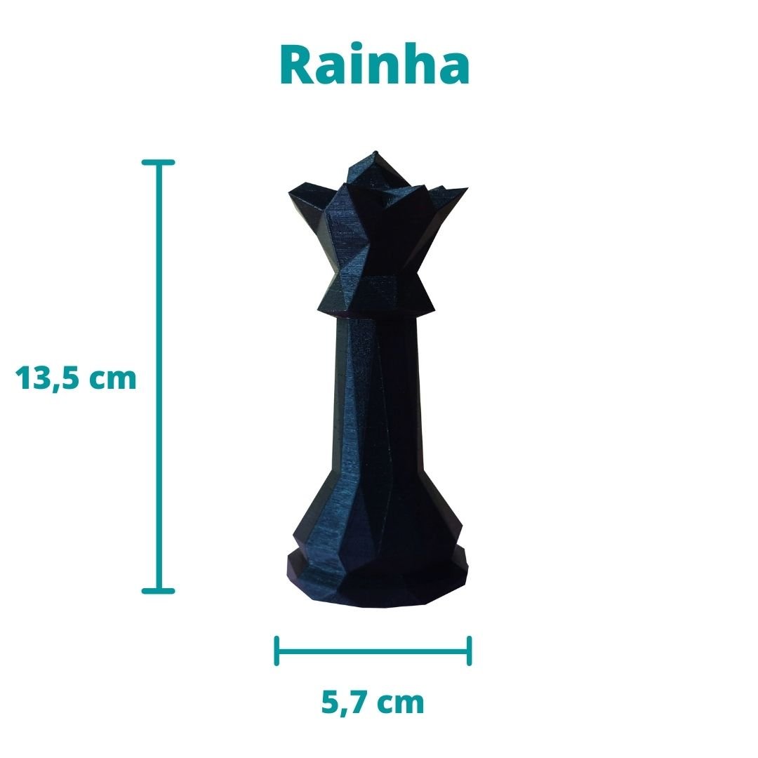 Rainha - Peça Decorativa De Xadrez , Estatueta 13.5 Cm De Altura - Toque 3D:Branco - 2