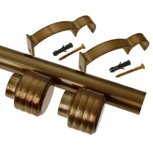 Kit Varão de Cortina Madrid 19mm 3,00m (Glacial Repuxada) Couselo