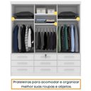 Ver imagem 6 de Quarto Completo Guarda Roupa 3 Portas Cama Casal e Mesa de Cabeceira 3 Gavetas Chicago Neve
