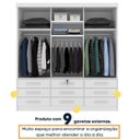 Ver mais imagens de Quarto Completo Guarda Roupa 3 Portas Cama Casal e Mesa de Cabeceira 3 Gavetas Chicago Neve