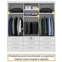Quarto Completo Guarda Roupa 3 Portas Cama Casal e Mesa de Cabeceira 3 Gavetas Chicago  - 6