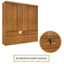 Ver imagem 6 de Quarto Completo Guarda Roupa 3 Portas Cama Casal e Mesa de Cabeceira Chicago 