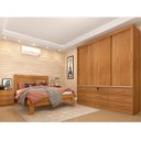 Ver imagem 1 de Quarto Completo Guarda Roupa 3 Portas Cama Casal e Mesa de Cabeceira Chicago Cinamomo