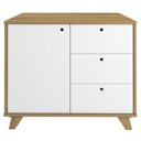 Ver imagem 3 de Armário Balcão Multiuso Para Escritório Sala 1 Porta 3 Gavetas Lugano A02 Olmo Branco - Lyam Decor