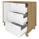Ver imagem 6 de Armário Balcão Multiuso Para Escritório Sala 1 Porta 3 Gavetas Lugano A02 Olmo Branco - Lyam Decor