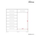 Ver imagem 6 de Cômoda Verona Albatroz 2 Portas e 8 Gavetas com Cabideiro:freijo/titanium