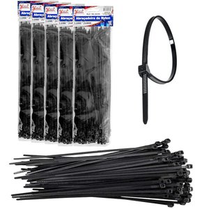 Kit 500 Abraçadeira Fita de Nylon Lacre 25cm Fita Hellerman 3.6x250mm Enforca Gato