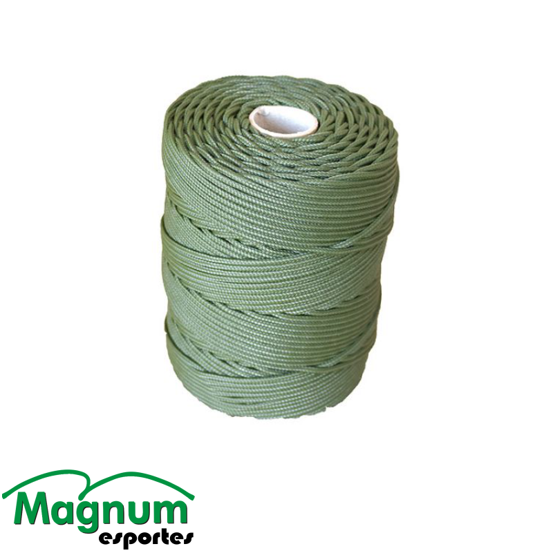 Rolo De Corda Trançada Em Polipropileno No Fio 2,5mm - 1kg:Verde escuro