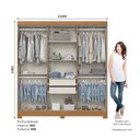 Ver imagem 2 de Guarda Roupa Roupeiro Casal Leonard B368 Briz 6 Portas 2 Gavetas com Espelho Cinamomo Henn