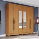 Ver imagem 1 de Guarda Roupa Roupeiro Casal Leonard B368 Briz 6 Portas 2 Gavetas com Espelho Cinamomo Henn