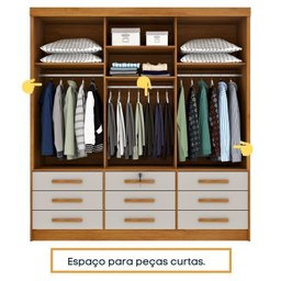 Quarto Completo Guarda Roupa 3 Portas Cama Casal e Mesa de Cabeceira Chicago  - 9