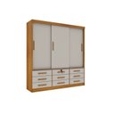 Ver imagem 4 de Quarto Completo Guarda Roupa 3 Portas Cama Casal e Mesa de Cabeceira Chicago 