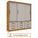 Ver imagem 6 de Quarto Completo Guarda Roupa 3 Portas Cama Casal e Mesa de Cabeceira Chicago 