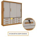 Ver imagem 7 de Quarto Completo Guarda Roupa 3 Portas Cama Casal e Mesa de Cabeceira Chicago Cinamomo/Off White