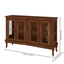 Ver imagem 4 de Cristaleira de Madeira 4 Portas 1 Prateleira e Pés Luiz Xv - Imbuia Glazer